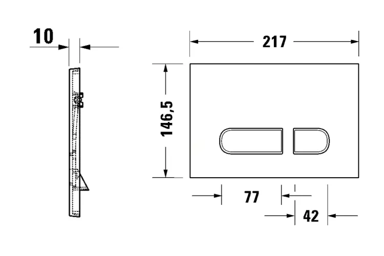 Кнопка змиву A1 для унітазу (WD5001701000) Brushed stainless steell зображення 3