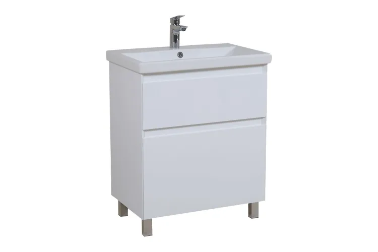 Тумба ЕЛІТ 70 см з умивальником Еліт, білий мат (підлогова) image 1