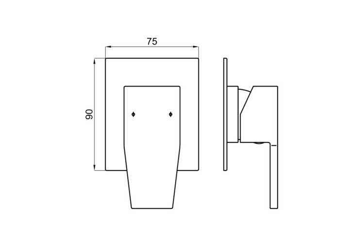 ACRO N Зовнішня частина вбудованого змішувача для душу, хромована (100123919)  image 2