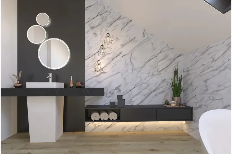 SPeCtra Floor 2501 Мармур Б'янко 120х60 V4 23/34 5мм (SPC вінілова підлога) зображення 2