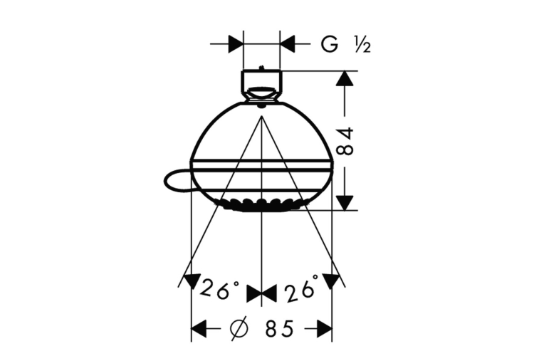 Верхній душ  Crometta 85 Vario, хром (28424000) зображення 2