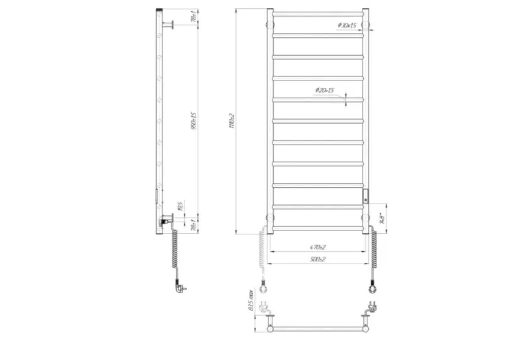 Рушникосушка Урбан-I 1110х500/85 TR K 2.0. image 4