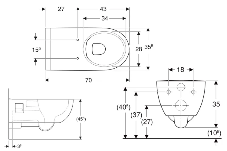 Унітаз підвісний SELNOVA COMFORT PREMIUM RIMFREE (500.693.01.2) image 2