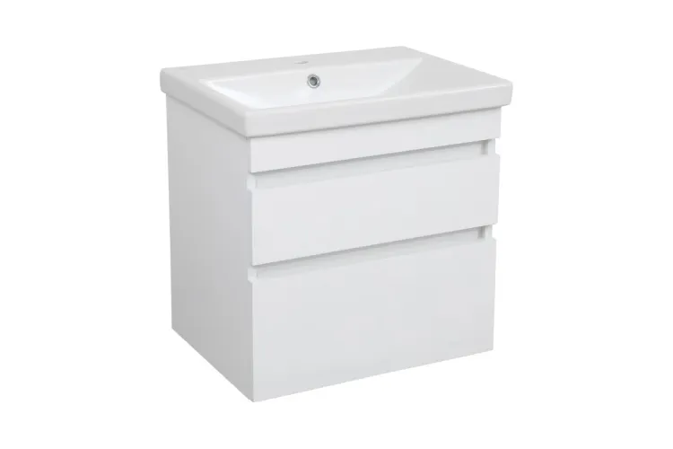 Тумба ВІНТАЖ 60 см з умивальником Elite, білий глянець зображення 1