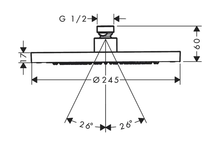 Верхній душ Axor 245 1jet, Stainless Steel Optic (35380800) image 2