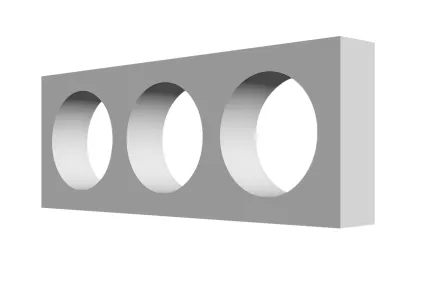 Гіпсовий підрозетник трисекційний