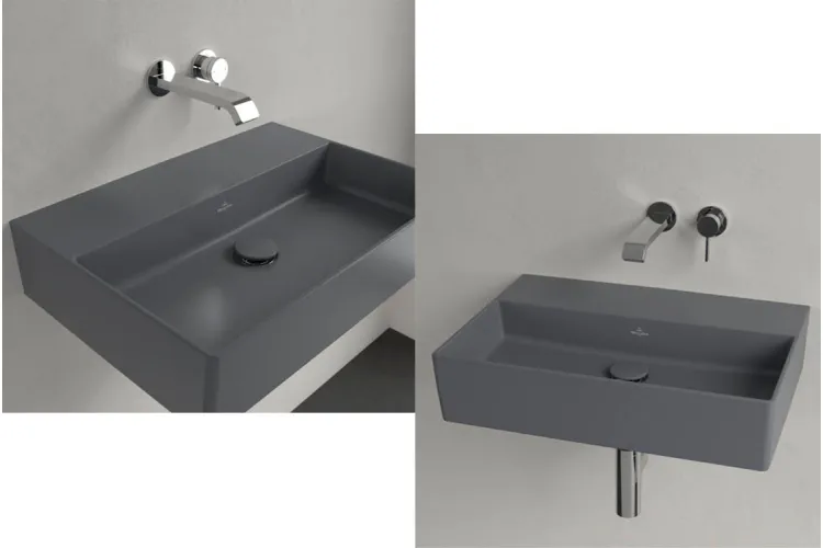 MEMENTO 2.0 Умивальник підвісний 60х42 мм без отвору під змішувач, Graphite (4A226FI4) Titan Ceram зображення 2