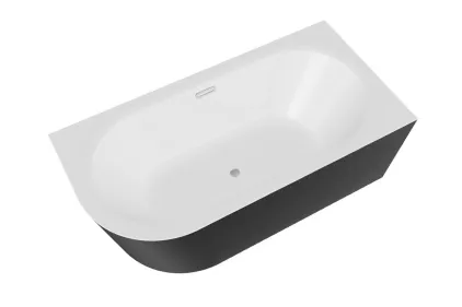 Ванна акрилова кутова AVITA A-LINE 170х75 права чорна матова з сифоном Alcaplast золотий