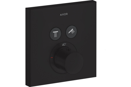 Термостат для 2-х споживачів Axor ShowerSelect square прихованого монтажу Matt Black 36715670