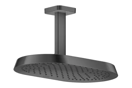 Верхній душ Axor ShowerSphere 370х220 1jet EcoSmart зі стельовим кронштейном, Brushed Black Chrome (39761340)