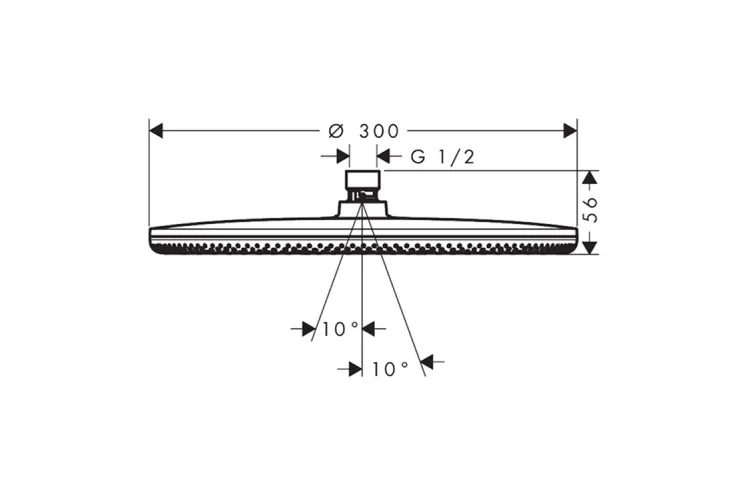 Верхній душ Raindance Alive S 300 1jet EcoSmart Polished Gold Optic (24521990) зображення 2