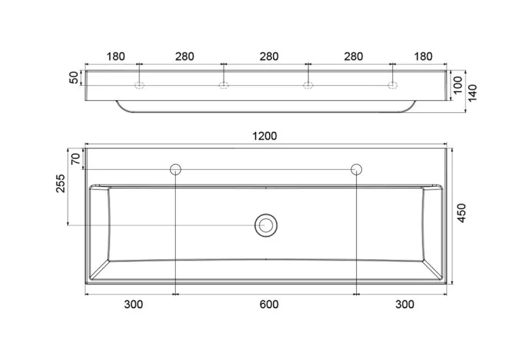 Умивальник Natural Duo 1200 Білий без переливу XJO01212000 image 4
