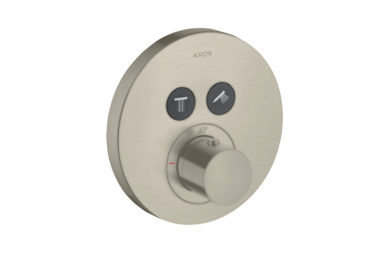 Термостат для 2-х споживачів AXOR ShowerSelect S прихований монтаж, Brushed Nickel 36723820