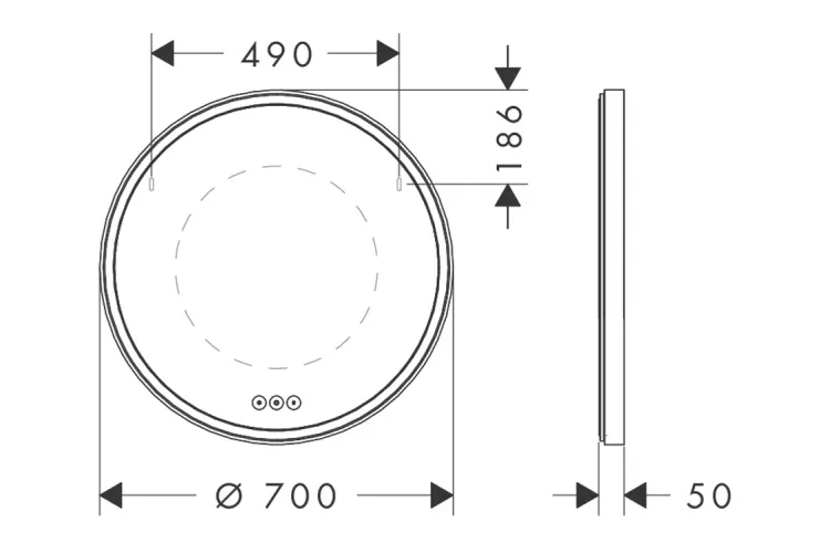 Дзеркало Xarita S з LED підсвічуванням 700/50 touch sensor, Matt White (54982700) image 5