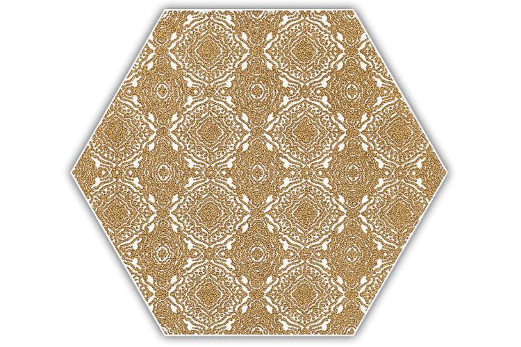 SHINY LINES GOLD HEKSAGON INSERTO E 19.8X17.1 (декор для стін та підлоги) зображення 1