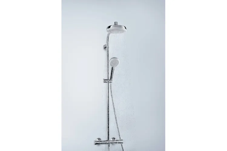 Душова система Crometta Showerpipe 160 1jet з термостатом, білий/хром (27264400) image 2