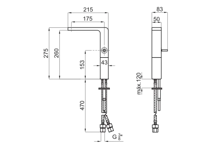LOUNGE, Змішувач для умивальника H275 мм, white (100073041) image 2