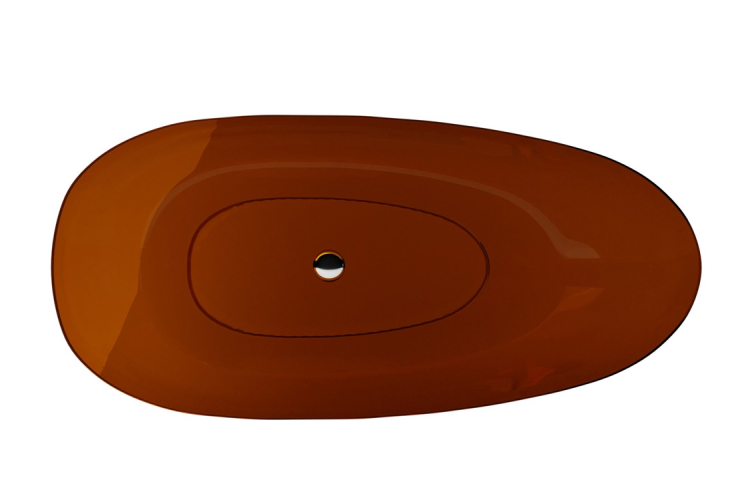 Ванна вільностояча XARA 160х75 Earth Rust, з сифоном клік-клак хром зображення 3