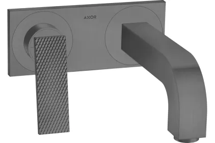 Змішувач Axor Citterio 220 Lever rhombic cut для умивальника, зі стіни, на пластині, Brushed Black Chrome 39171340