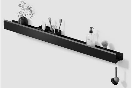 Полиця "LOFT" 1000 гачок R, RAL9005 black mat