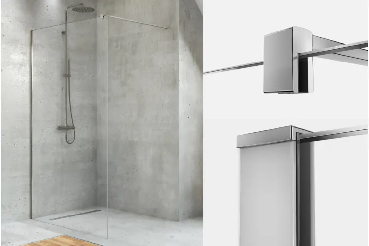 Душова кабіна walk in VELIO 120x200 скло clear ACTIVE SHIELD 8мм зображення 1