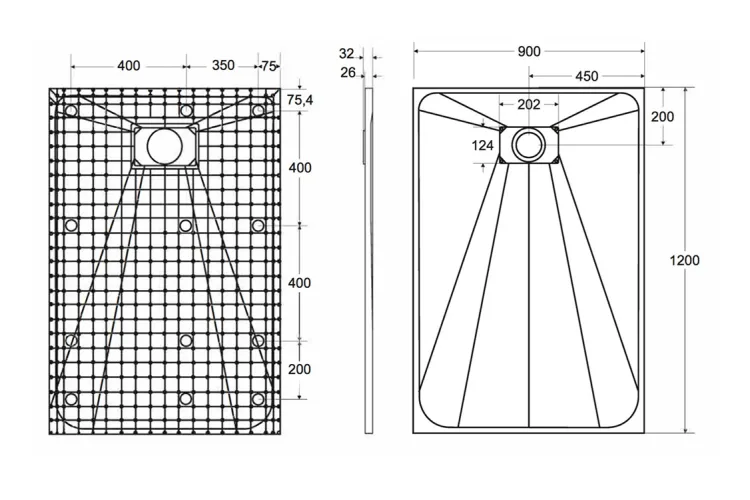 Піддон прямокутний VEXO BLACK 120х90 чорний + сифон зображення 6