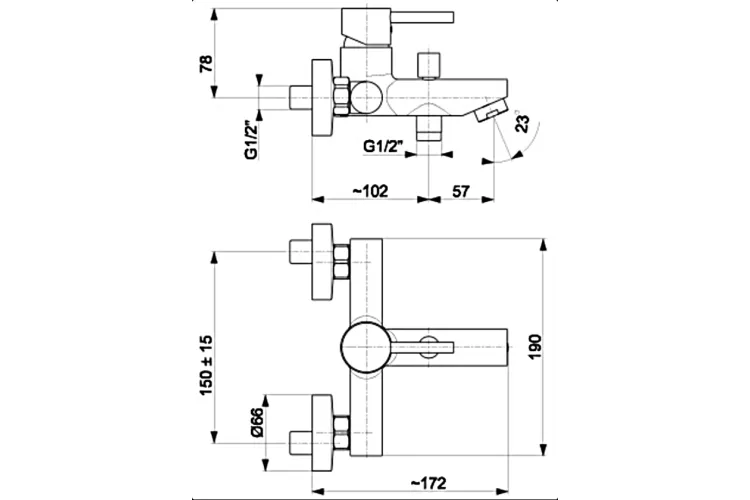 Змішувач для ванни НЕДА black 5824-010-81 image 2