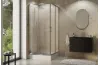 Кабіна квадратна MODERN 90x90x190 універсальна: скло прозоре, профіль хромований зображення 2