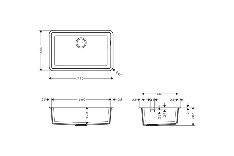 Кухонна мийка S510-U660 під стільницю 710х450 Concretegrey (43432380) зображення 2