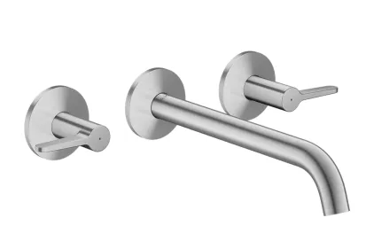 Змішувач AXOR One Lever 220 для умивальника зі стіни на 3 отвори, Brushed Gold Optic 48431250