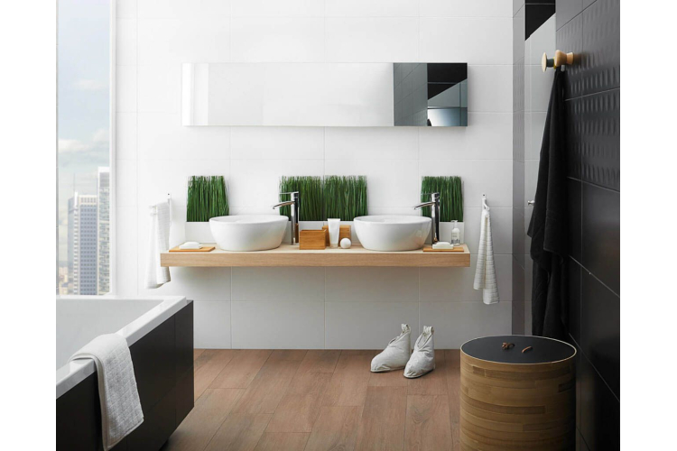 дизайн чорно-білої ванної кімнати плиткою PARADYZ MODUL/PURIOПОМПЕЇ. Фото 1