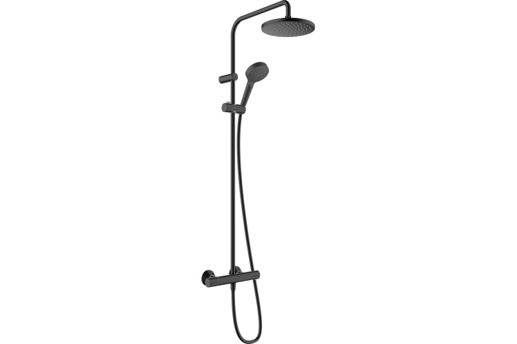 Душова система Vernis Blend Showerpipe 200 1jet EcoSmart з термостатом Matt Black (26089670) зображення 1