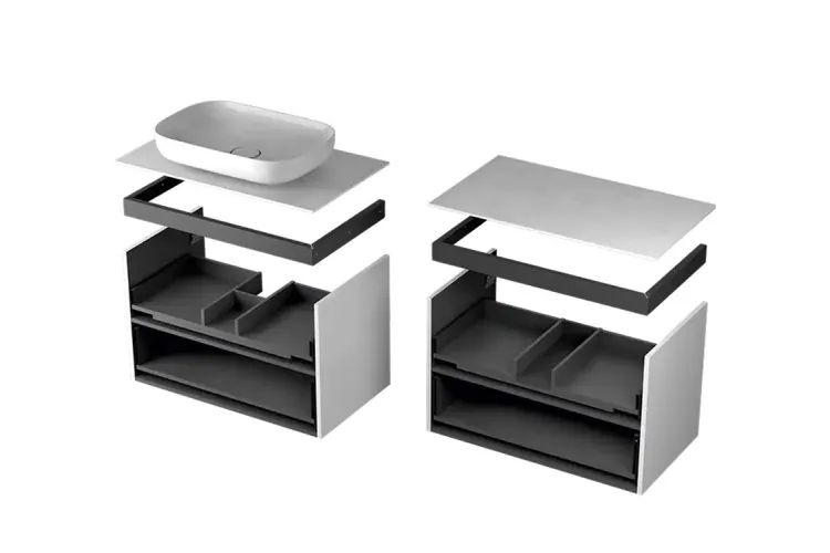 Тумба під умивальник MONTEBIANCO 80 см, дві шухляди 170862 зображення 3