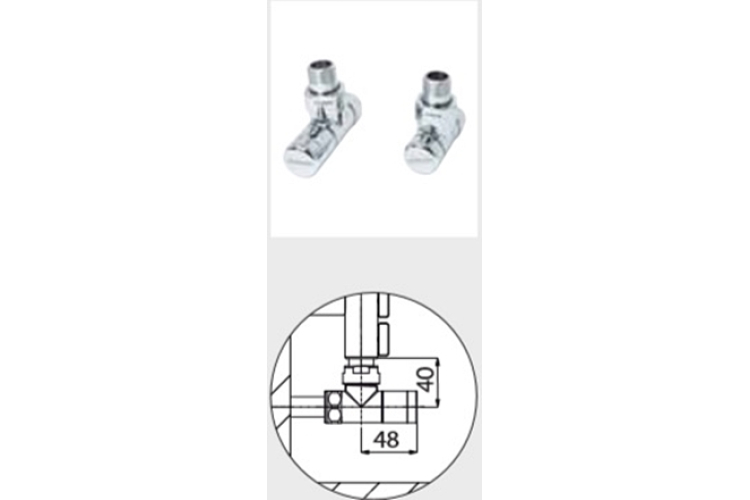 Комплект кутових кранів з двох штук Elegant Square для металопластикових труб Ø 16 Chrome (5991990301083)