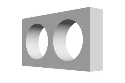 Гіпсовий підрозетник двосекційний