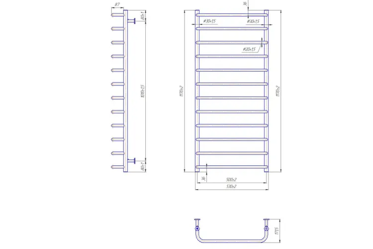 Рушникосушка INOX Стандарт 1170х530/500 image 4