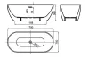 LOUNGE OVAL Ванна акрилова 170х75х58H на 260 л, злив по центру, овальна, біла блискуча (100206029) зображення 4