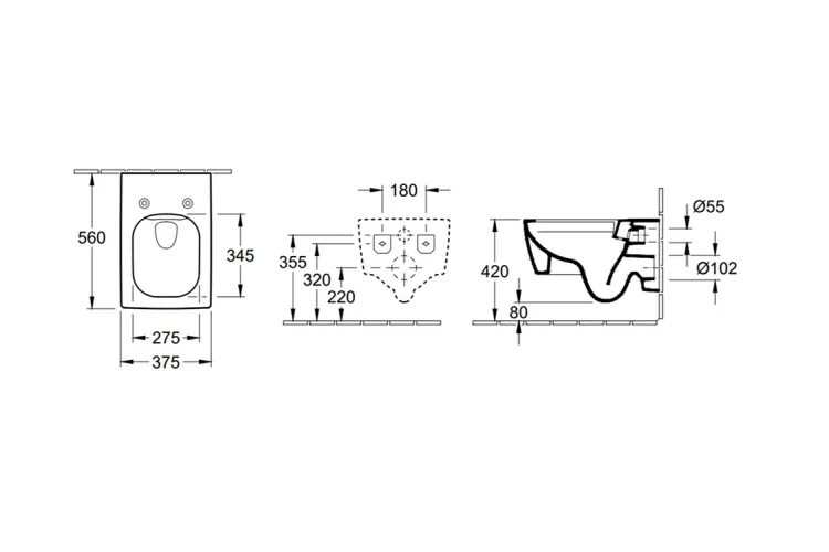 MEMENTO 2.0 Унітаз підвісний  375x560 мм Pure Black Ceramic Plus (4633R0R7)  зображення 7