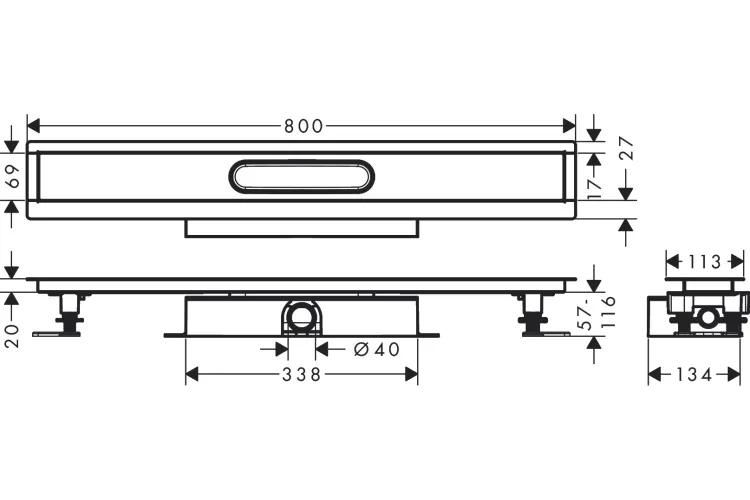 Монтажний комплект для каналів d40 uBox universal 800 мм (56018180) зображення 2