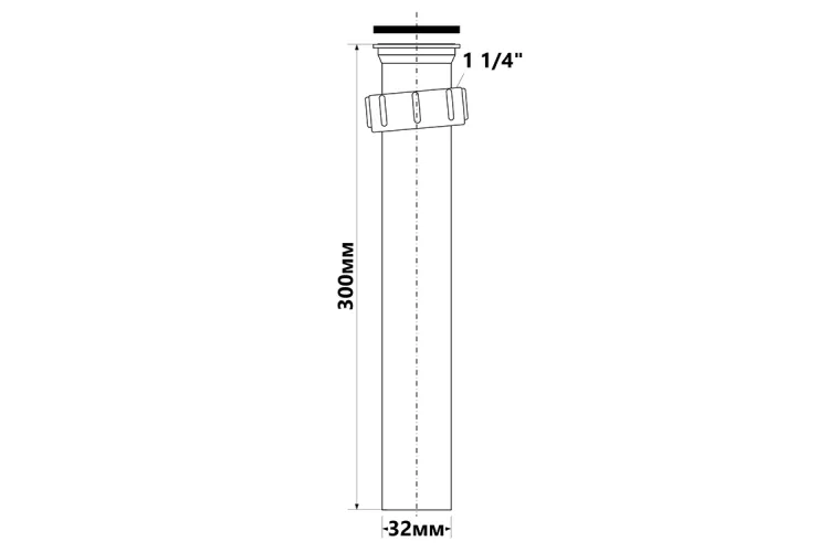 Подовжувач до сифона для умивальника 1 1/4х32 300 мм AS7N-30 зображення 2