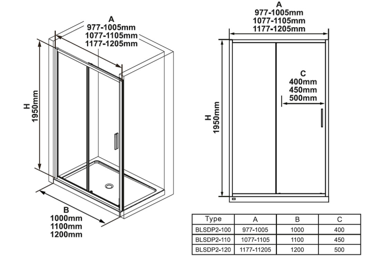 Душові двері BLSDP2-110 Blix SlimTransparent+ полірований алюміній X0PMD0C00Z1 зображення 3