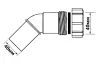 Коліно пластикове 45° ∅40 з гайкою 40D-WH зображення 2