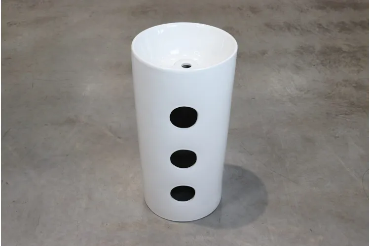 RADILLO-BIA Умивальник вільностоячий з отвором під змішувач 41x41x82, glossy white зображення 5