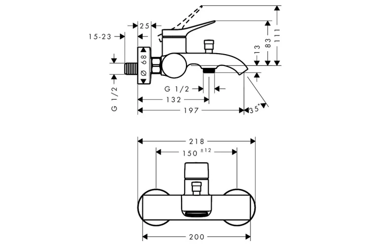 Змішувач Vivenis для ванни Original, Brushed Black Chrome (75423340) зображення 2