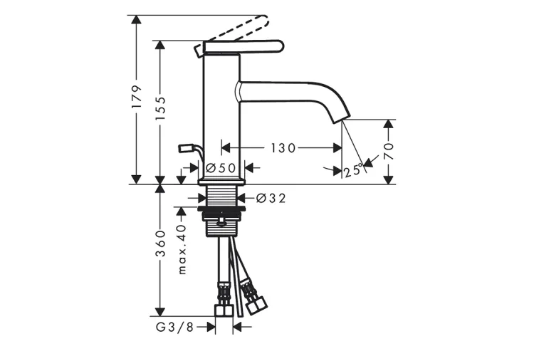 Змішувач AXOR One 70 для умивальника, Brushed Red Gold (48000310) зображення 2