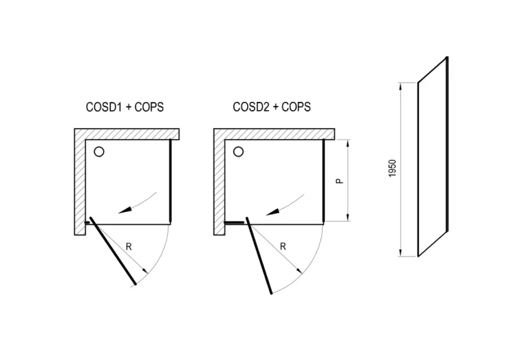 Нерухома стінка COOL! COPS-90 Чорний Transparent, X9VV70300Z1 image 2