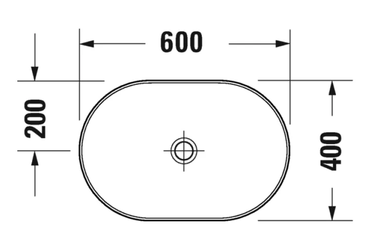 D-NEO Умивальник на стільницю 60х40 см без переливу (2372600070) image 4