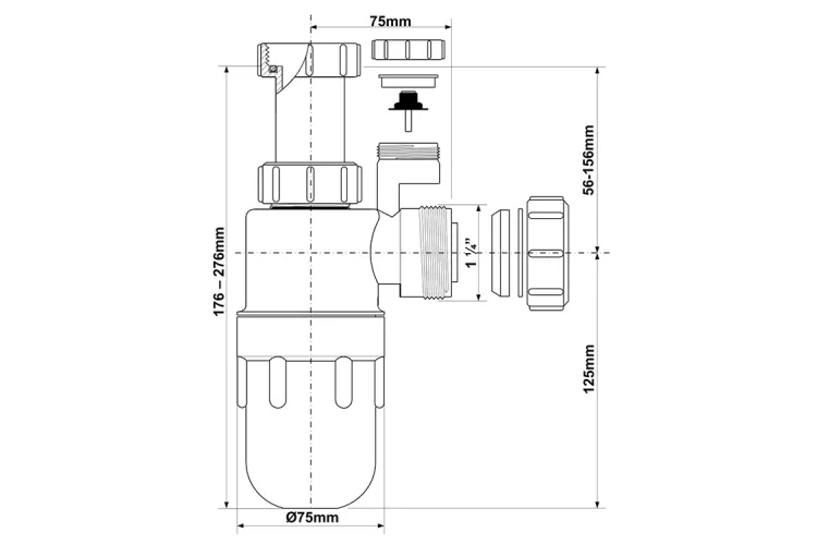 Сифон для умивальника 1.1/4х32 E31AVPF-SV зображення 2