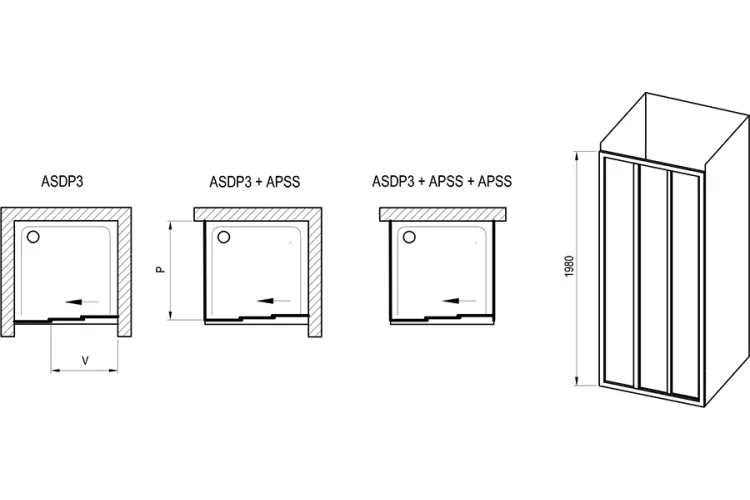 Душові двері Supernova ASDP3-130 Сатин Transparent 00VJ0UR2Z1 зображення 6