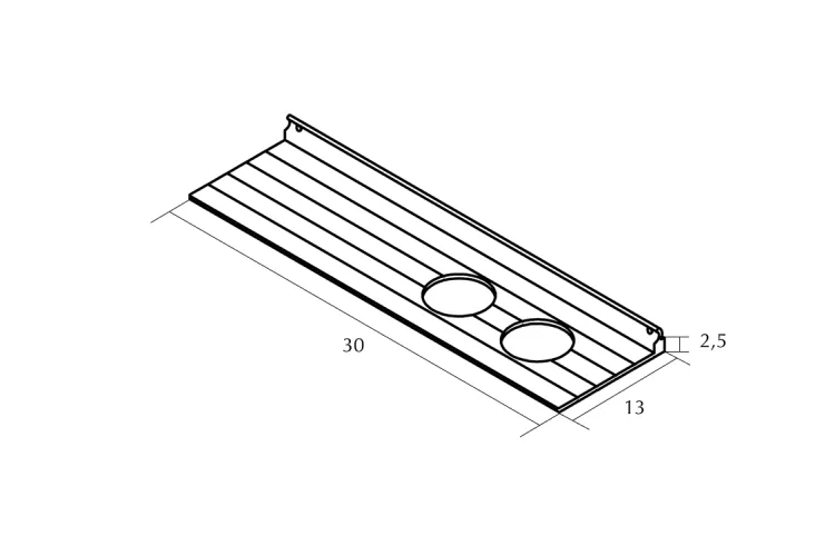 Поличка  для стаканів під профіль, 30x2.5x13 (100331954) image 2
